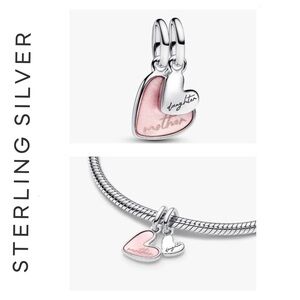 🌟 S925 Sterling Silver Mother Daughter Splittable Charm